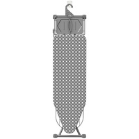 Planche à repasser pliable multifonction en métal avec support pour fer à vapeur et étagère rectangulaire pour vêtements