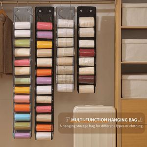 Household Multifunctional <b>Hanging</b> Bag Multi Grid <b>Wall</b> Mounted Dormitory Clothes <b>Storage</b> Door Yoga <b>Hanging</b> Bag - Product Image 3