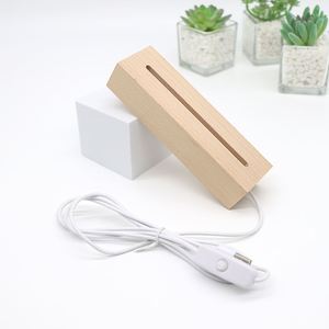 Wholesale Wooden Lamp Stand Holder Base <b>LED</b> Night Table <b>Light</b> <b>USB</b> Wood Base - Product Image 1