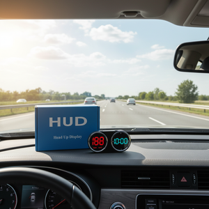 จอแสดงผลบนกระจกหน้ารถ (HUD) มาตรวัดความเร็วแบบดิจิตอล นาฬิกาเข็มทิศแบบเรียลไทม์ อุปกรณ์อิเล็กทรอนิกส์ในรถยนต์สำหรับยานพาหนะทุกประเภท - Product Image 3