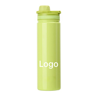 Bouteille d'eau isotherme pour sports de plein air, double paroi, anti-fuite, avec bouchon rabattable, réutilisable, pour la salle de sport, le camping, les voyages et la vie quotidienne