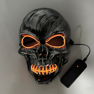Wholesale PVC Skull Full Face <strong>Mask</strong> Luminous LED Halloween Cosplay Horror 10 Single Colors for Party Glow Halloween <strong>Mask</strong> - Product Image 5