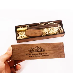 Hoge Kwaliteit Luxe Custom Gegraveerde Logo Cadeau Set Hout Pen Usb Flash Drives Met Houten Doos