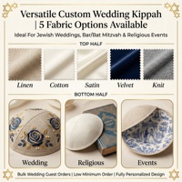 Kipá Islámica Redonda de Algodón Transpirable Personalizada al por Mayor, Gorro Judío con Logotipo Personalizado para Bodas y Ceremonias de Quinceañera
