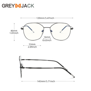 Nouvelles montures de lunettes en acier inoxydable pour femmes, verres transparents noirs, protection contre la lumière bleue, lunettes de lecture plano, à ressort - Product Image 2
