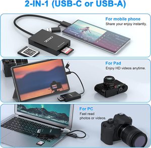 Rocketek Siêu Tốc Độ Dual-Khe Cắm Bộ Nhớ 5Gpbs 4-Trong-1 USB 3.1 XQD Đầu Đọc Thẻ SD Cho <span class=keywords><strong>Sony</strong></span> G/M Loạt - Product Image 5