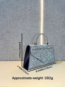 New Cross-border European American Fashion Retro Full Pearl Chain <b>Small</b> Square Evening Rhinestone Polyester <b>Handbag</b> Tanjing - Product Image 5