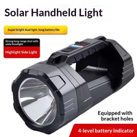 Lampe de poche LED rechargeable par USB, lampe portative avec lumière latérale COB et fonction solaire, adaptée aux activités nocturnes en plein air