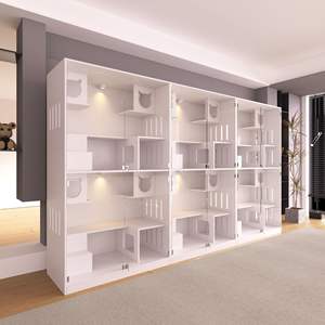 Vetrina per Gatti Personalizzata Ecologica, Villa per Gatti in Legno Massello, Ampio Spazio, Gabbia in Vetro per Gatti, Gabbia per Allevamento di Lusso con Pulsante - Product Image 4