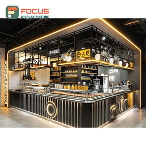 Vitrina Contemporánea para Café con Puerta de Vidrio, Estante para Exhibición de Mercancía, Gabinete de Café en Roble Natural - Product Image 5