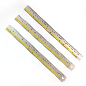 Regla de Aluminio Metálica de 30 cm para Ingeniería, Regla Recta Plateada de Doble Cara para Carpintero - Product Image 2
