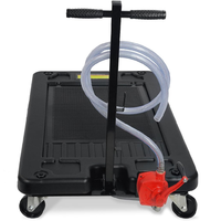 Bac de vidange d'huile portable 65L à profil bas avec pompe manuelle et tuyau pour camion et voiture