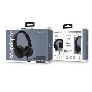 Casque audio Soundspire (100% plastique recyclé, câble détachable, microphone, assistant vocal) - Noir - Product Image 6