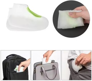 Surchaussures Réutilisables en Silicone Imperméables avec Fermeture Éclair Antidérapantes – Autres Équipements de Pluie pour Voyages en Extérieur, Résistantes, Lavables, pour le Camping - Product Image 4