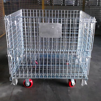 Cages de stockage mobiles, rayonnages empilables, conteneurs en treillis métallique, bacs de stockage industriels avec roues, acier galvanisé à haute capacité