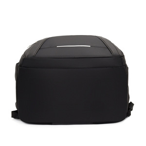 Laptop <b>Backpack</b> Large Capacity Men's Shoulder Straps Solid Color <b>Black</b> Travel Business Trip <b>Backpack</b> - Product Image 1