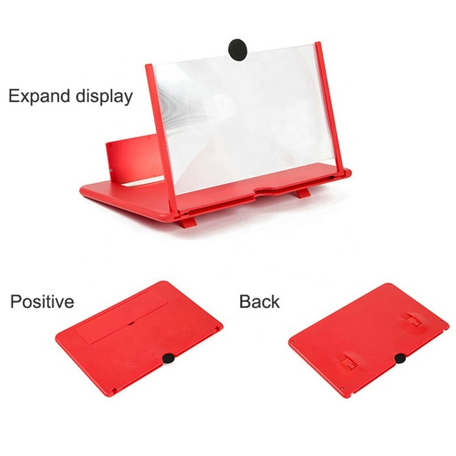 Qunhui Cheap Mobile Phone Screen Magnifier 10 Inch 12 Inch 3D Video Amplifier Cell Phone Enlarged Expander Stand Holder