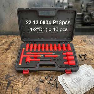 (1/2 Dr.) Jeu de douilles isolées 1000V, 18 pièces, avec certificat GS-VDE - Product Image 1