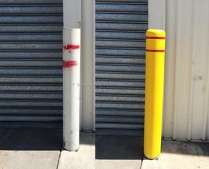 Fábrica al por mayor al aire libre color amarillo 4 y 6 pulgadas resistente a los rayos UV plástico camino PE bolardo cubierta poste delineador mangas - Product Image 4