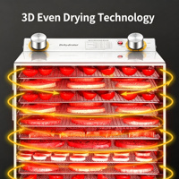 Déshydrateur alimentaire domestique à 8 plateaux, contrôle mécanique, pour fruits séchés et légumes, four de séchage en acier inoxydable