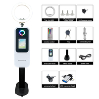 Nuevo Diseño de Cabina de Fotos con Impresora Integrada, Luz RGB para Bodas, Metálica, Compatible con iPad y Cámaras DSLR, Opcional para Eventos y Fiestas