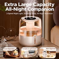 Humidificateur ultrasonique à affichage numérique, double pulvérisation, alimentation USB 5W, capacité 6,8L, minuterie 10H/20H, portable pour bureau, voiture, utilisation nocturne