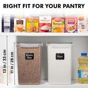 2 件装 6.5 升/220 盎司大号食品储存容器，带盖，密封，透明塑料材质，适用于厨房和储藏室，可存放谷物 - Product Image 4