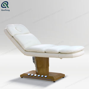 Qunpeng vendita calda a Base di grano di legno pedale elettrico bellezza Spa massaggio tavolo salone ciglia pieghevole mobili con luce - Product Image 3