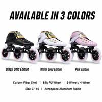 Patins à roulettes de vitesse 3 roues 4 roues, patins de course, roues PU 85A 90mm 100mm 110mm, châssis en alliage d'aluminium, pour enfants et adultes