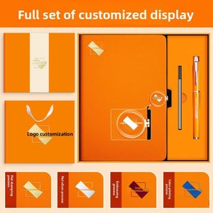 Ensemble de carnets A5 haut de gamme pour cadeaux d'entreprise avec couverture en PU imperméable de luxe, design de poche, reliure cousue, impression de logo, ouverture à plat - Product Image 3