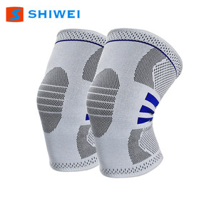 สนับเข่าแบบถักยืดหยุ่น ยี่ห้อ Shiwei สีดำเทา ระบายอากาศได้ดี กันลื่น ป้องกันการบาดเจ็บสำหรับเล่นกีฬา เหมาะสำหรับทุกเพศ - Product Image 3