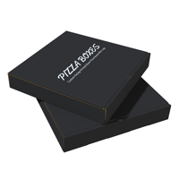 Boîtes à pizza noires imprimées avec logo, design personnalisé, boîte à pizza en papier carton ondulé en matériau recyclable, boîte à pizza de 9 à 12 pouces