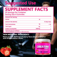 Créatine Monohydrate Gummies 5000mg Square Pre Workout Energy Boost avec Logo Personnalisé Label Produit de Beauté