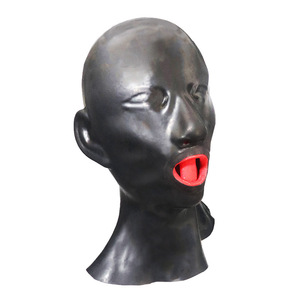 Masque facial en <span class=keywords><strong>latex</strong></span> pour homme en gros - Jouet de bondage BDSM pour couples |   Casque flexible pour adultes pour le cosplay et le jeu de rôle - Product Image 3