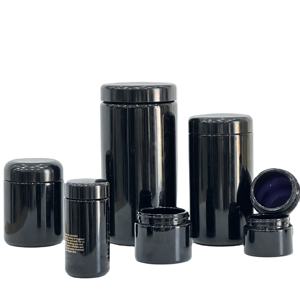 Commercio all'ingrosso Mir su barattolo di vetro 250ml 500ml nero Uv alto rotondo violetto a prova di odore bocca larga stoccaggio barattoli di vetro Stash - Product Image 4
