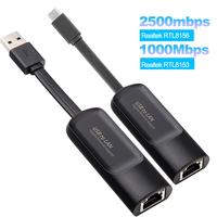 Adaptador Ethernet de concentrador de red RJ45, 100/1000/2500Mbps, RTL8153/RTL8156, 2,5 Gigabit, USB tipo C a Lan, tarjeta de red