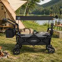 Chariot pliable multifonctionnel de grande capacité pour l'extérieur, chariot de camping pour l'extérieur