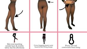 Collants Femme d'Hiver Chauds, Épais, Thermiques Doublés Polaire Noirs et Marron - Product Image 5