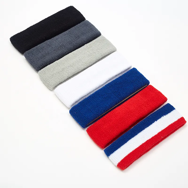 Custom Made Logo printed Anti-slip antiperspirant jogging sweat band sports stretch headband sweatband for head