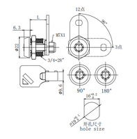 Serrure à came de sécurité poignée de porte avec clé PC acier alliage de Zinc aluminium loquet tubulaire broche Code cylindre cylindre de loquet d'entrée
