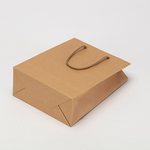 Bolsas de transporte de <span class=keywords><strong>Boutique</strong></span>, productos de marca personalizados, Bolsas de papel de embalaje de compras de regalo, recicladas, marrón, blanco y negro - Product Image 5