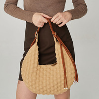 Luxe Vintage Lady Hobo Sacs À Main avec Poignées Tissées Femmes Mode Épaule Sous Les Bras Sacs Populaire Sac Main De Luxe