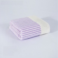 Serviette de bain en coton rayée 72*140cm, douce et agréable pour la peau, en tissu éponge, très absorbante, pour la salle de bain et la maison (vente en gros)