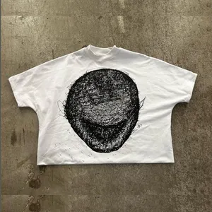 Hiphop Custom Fotoprint 100% Katoenen 300 250 Gsm Cropped Boxy Crop Top Tees Wit Raglan Heren Grafische T-Shirts Voor Man