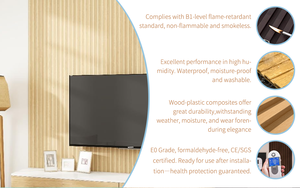 Panneau mural cannelé WPC écologique au design moderne, directement de l'usine, en bambou, plastique, <span class=keywords><strong>PVC</strong></span>, imperméable, ignifuge, facile à poser pour chambre et couloir - Product Image 4