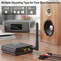 Adaptador de Audio Bluetooth 5.1 Lavaudio DS220 con Pantalla y Función de Ecualización, Decodificador de Audio DAC, Salida RCA y Óptica, Receptor Bluetooth HiFi