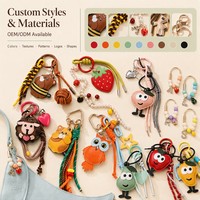 Porte-clés de Noël personnalisé avec pendentifs Père Noël, sapin, bonhomme de neige et ours pour assortiments de cadeaux de fin d'année