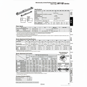 Catégorie Produit Cylindre sans tige MY1B32-400LSZ pneumatique SMC - Product Image 1