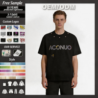 T-shirt pour homme personnalisé en coton 100% avec logo imprimé, manches courtes, été, rétro, créatif, amusant, lettres brodées, tissé, nouveau design
