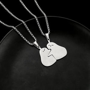 Personalità personalizzata simpatico animale Puzzle ciondolo in acciaio inox coppia collana di corrispondenza per gli <span class=keywords><strong>amanti</strong></span> <span class=keywords><strong>e</strong></span> gli <span class=keywords><strong>amici</strong></span> amore abbraccio collana - Product Image 1
